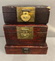 Three Chinese lacquer boxes