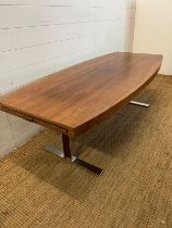 A Mid Century table on chrome legs (H51cm W160cm D70cm)