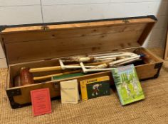 A vintage Townsend croquet set with a selection of croquet literature