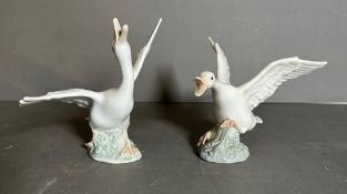 Two Lladro figures of Geese Condition Report good condition