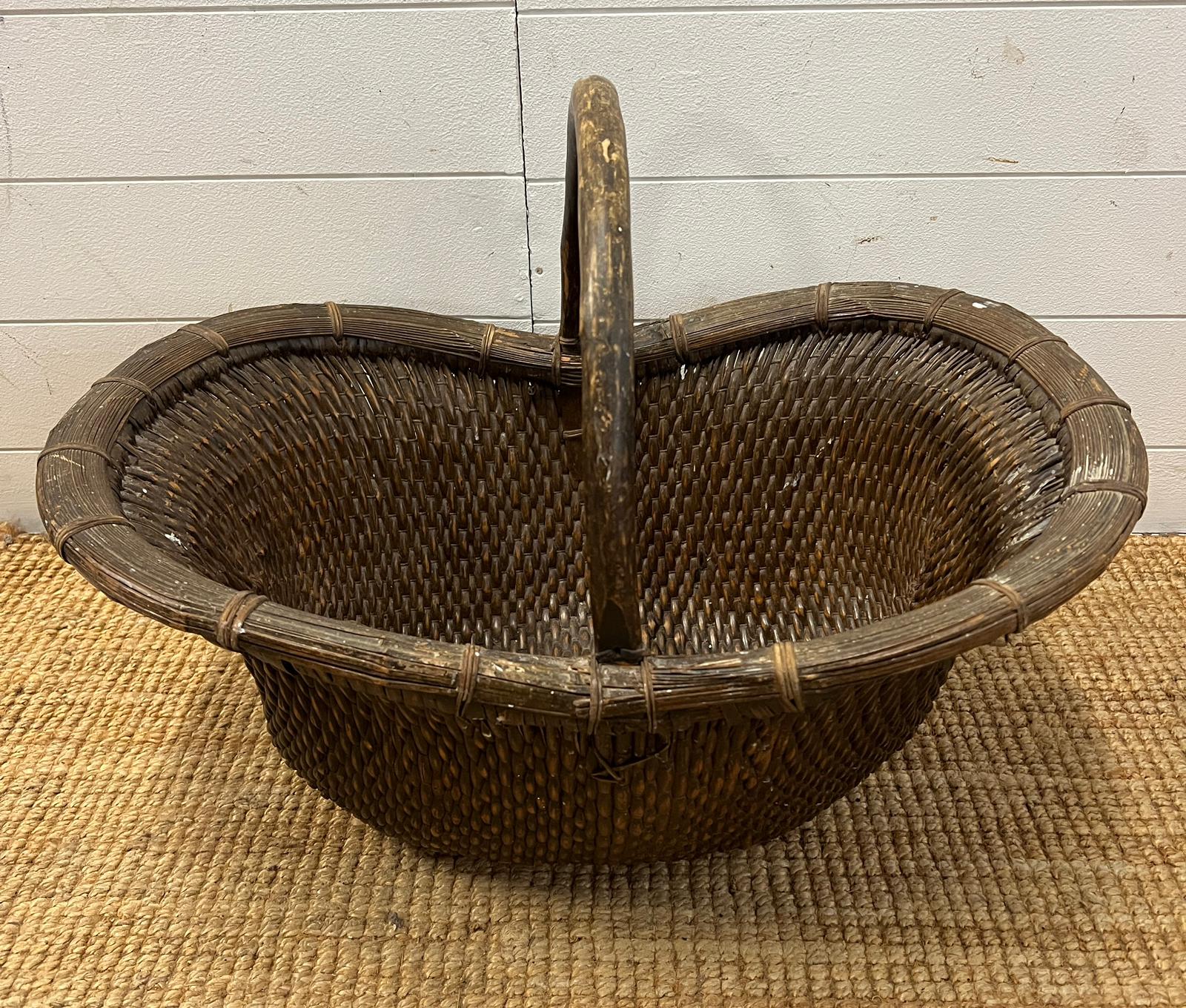 A Chinese rustic woven bucket 47cm x 66cm - Image 2 of 3