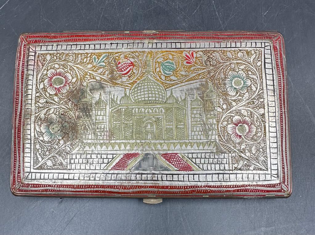 Two white metal Indian cigarette cases. - Image 2 of 4