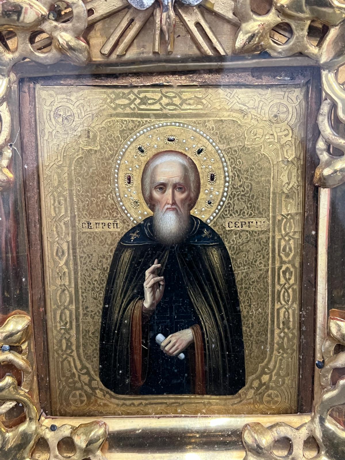 A Russian icon in a gazed case 27cm x 36cm - Image 2 of 9