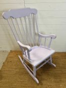 A painted rocking chair in lilac
