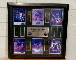 A framed Star Wars film cells "The Empire Strikes Back" and "Return of the Jedi" (Sq50cm)