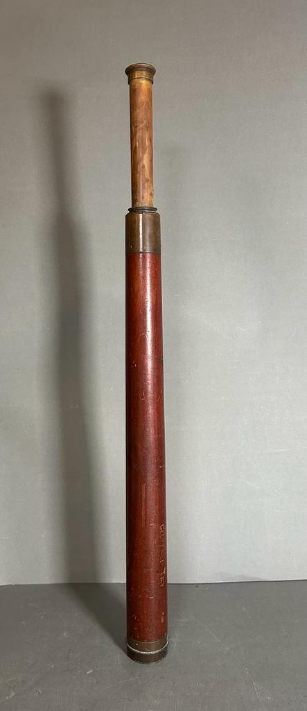 A vintage mahogany and brass mariners telescope