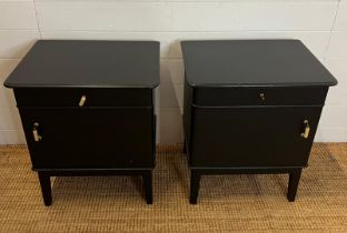 A pair of painted bedsides (H60cm W50cm D37cm)