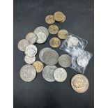A selection of USA dollar and half dollar coins, Kennedy, Eisenhower and others