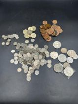 A selection of collectable coins, including United Kingdom, USA etc.