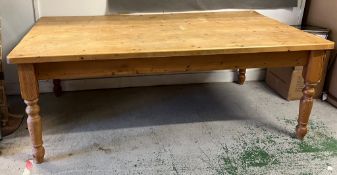 A pine kitchen table (H80cm W240cm D120cm)