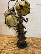 Art Nouveau style bronze gilt lamp "La Melodie" AF