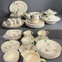 A part tea service by Queen Anne including, sandwich plate, six cups and saucers etc Condition