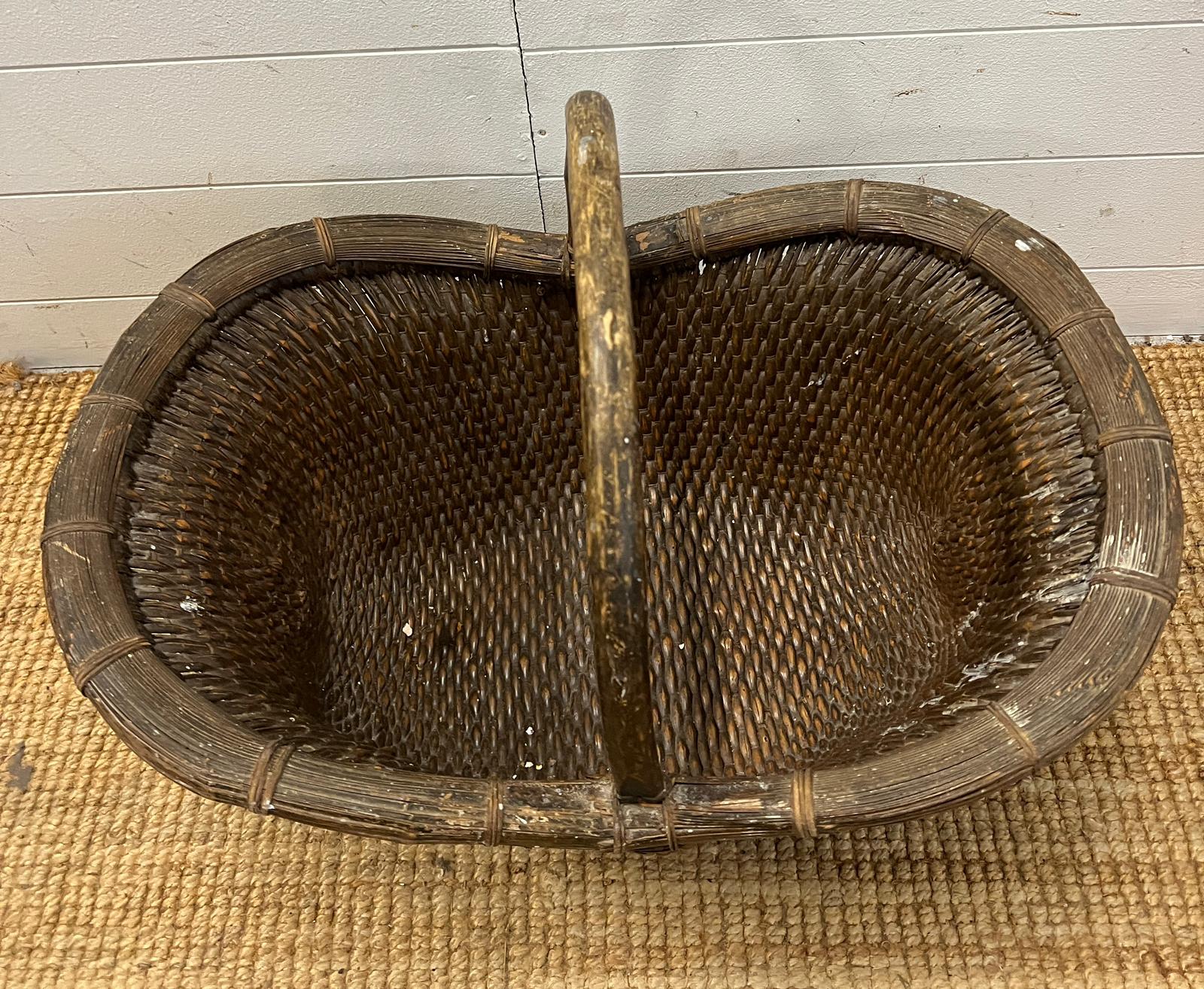 A Chinese rustic woven bucket 47cm x 66cm - Image 3 of 3