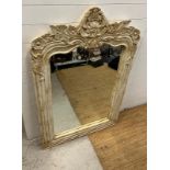 A French Rococo style painted mirror 98cm x 150cm