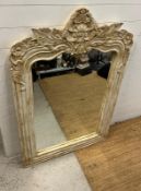A French Rococo style painted mirror 98cm x 150cm