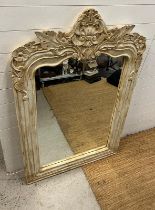 A French Rococo style painted mirror 98cm x 150cm