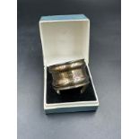 A Birmingham hallmarked silver napkin ring, boxed