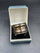 A Birmingham hallmarked silver napkin ring, boxed