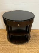An Italian Selva side table or bedside with drawer and shelf under (H63cm W60cm D46cm)