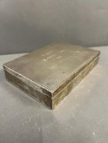A sterling silver cigarette case awarded to Major F.J Cartwright, Royal Engineers in 1962 17cm x