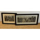 Two framed battle field prints