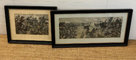 Two framed battle field prints