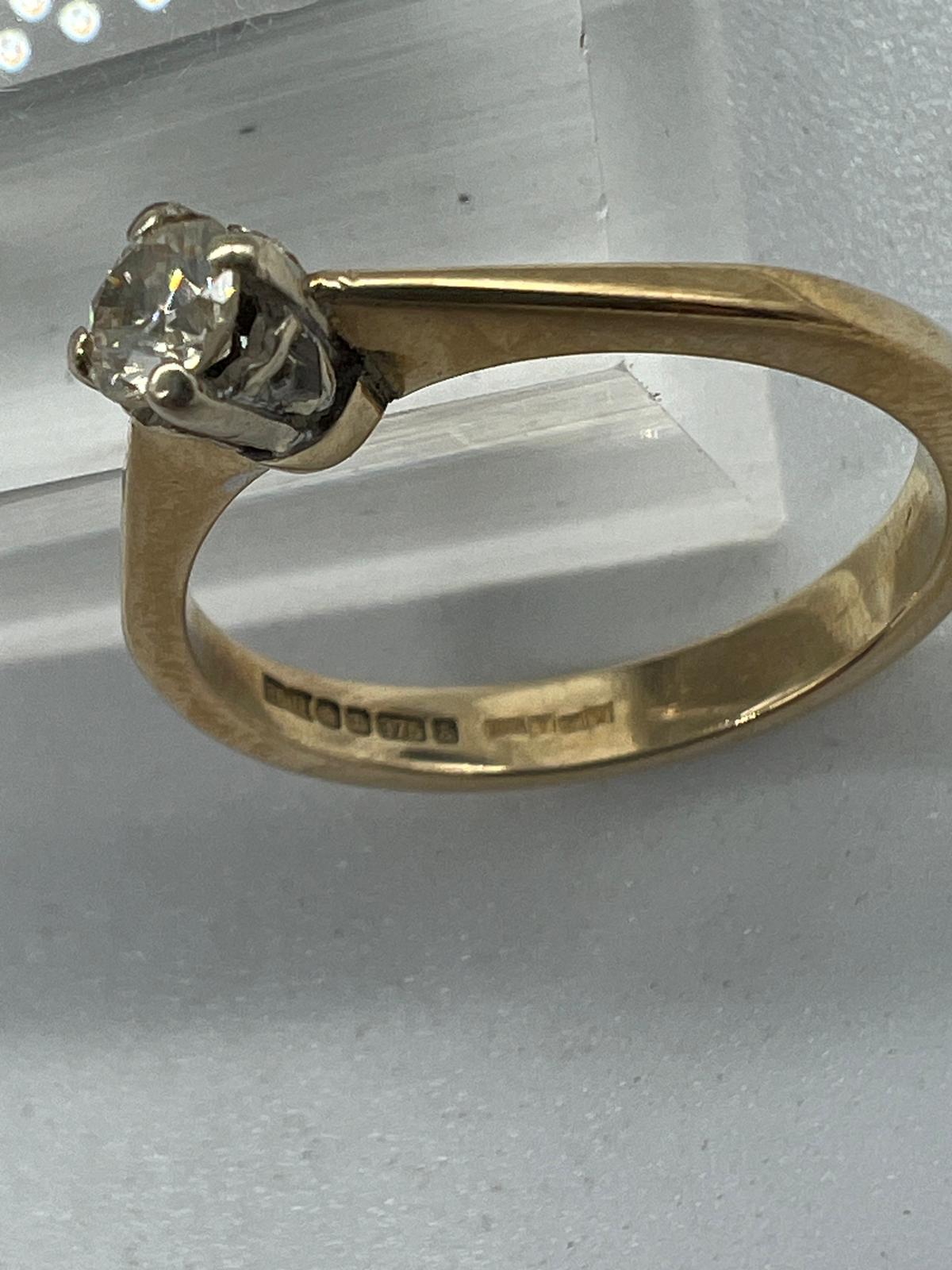 A 9ct gold diamond ring, approximate size N, (2.6g) - Image 3 of 4