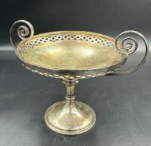 A silver bonbon dish on a single foot by Martin, Hall & Co, hallmarked for Sheffield 1908.