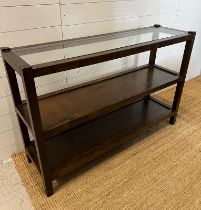 A contemporary console table with glass top (H80cm W123cm D36cm)