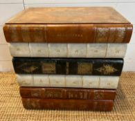 A faux stack of books opening into drawers (H47cm W48cm D31cm)