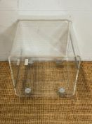 A acrylic cube table by Habitat (Sq42cm)