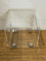 A acrylic cube table by Habitat (Sq42cm)