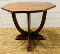 An Art Deco 1930's walnut occasional table (H57cm Dia60cm)