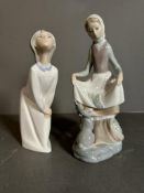 Two boxed Lladro figures, a young lady with a rabbit and a girl in her night clothes Condition