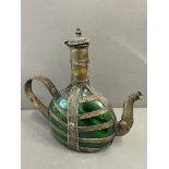 Islamic glass and metal teapot (H26cm)