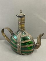 Islamic glass and metal teapot (H26cm)