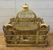 A wicker birdcage in the form of a palace (H60cm W57cm D31cm)