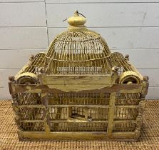 A wicker birdcage in the form of a palace (H60cm W57cm D31cm)