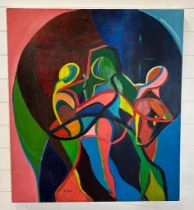 Nurullah Berk (Turkish 1906 – 1982) Abstract oil on canvas 91cm x 105cm