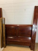 A mahogany sleigh bed with scrolling ends (H125cm W160cm)