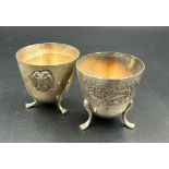 Two Cypriot silver egg cups, marked 800