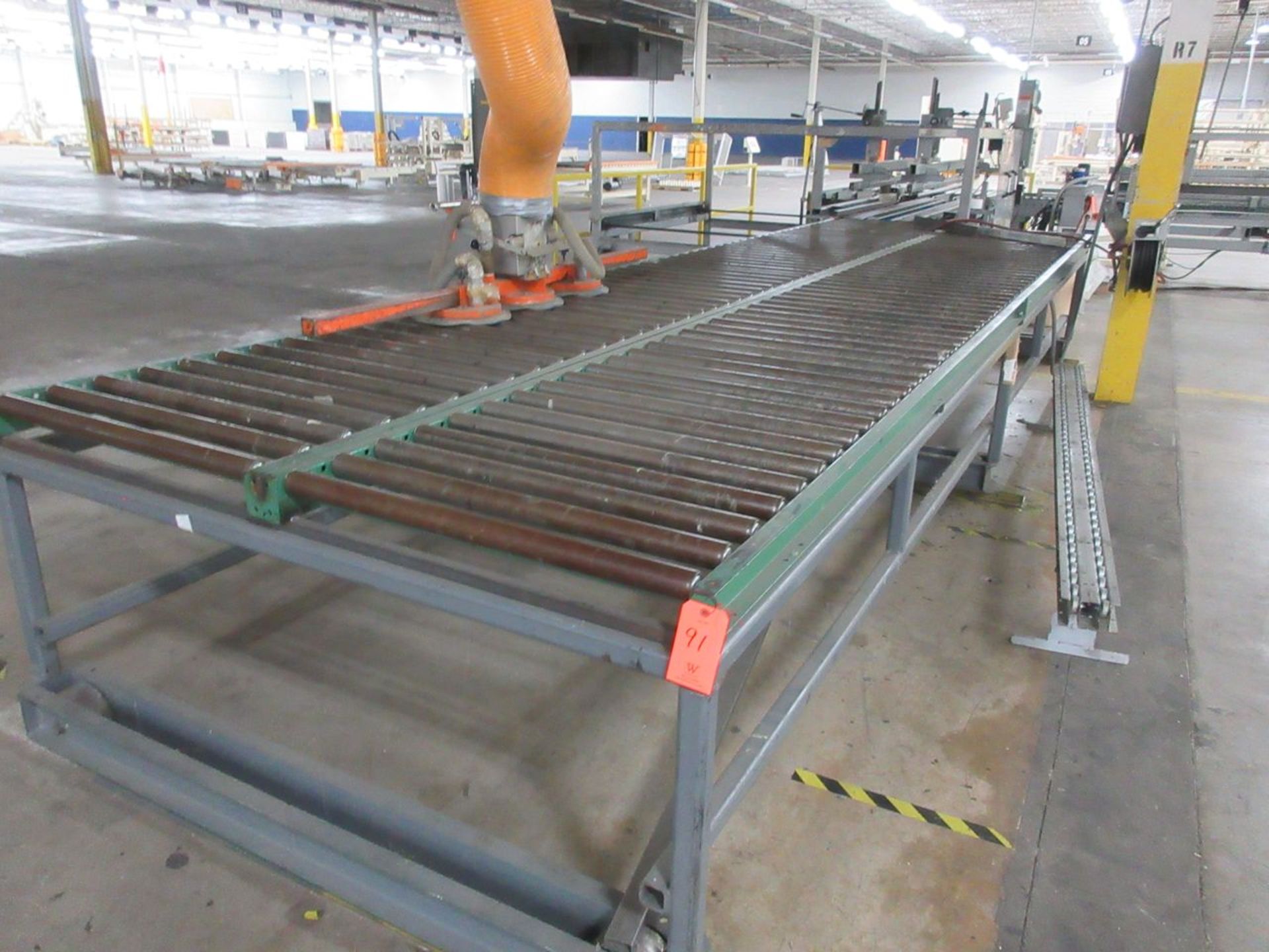 Roach 20 ft. long x 32 in. wide (approx.) per Section Double Wide Roller Conveyor Section