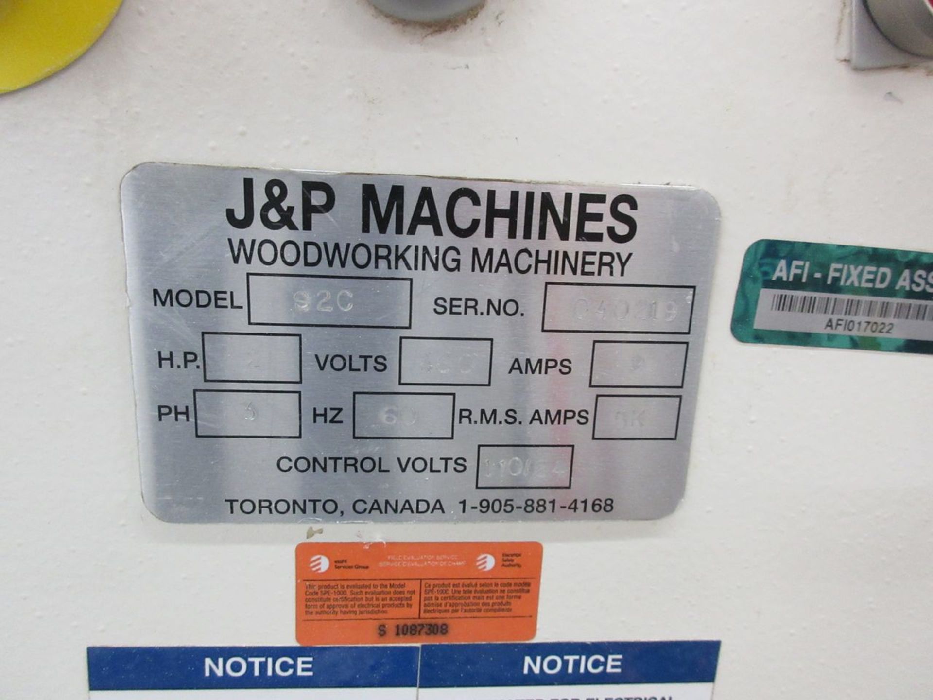 J & P Model 4H14VD Feed-Through Drawer Sides Boring Machine, S/N: 400219 (2019 approx.); (4) 10- - Image 14 of 14