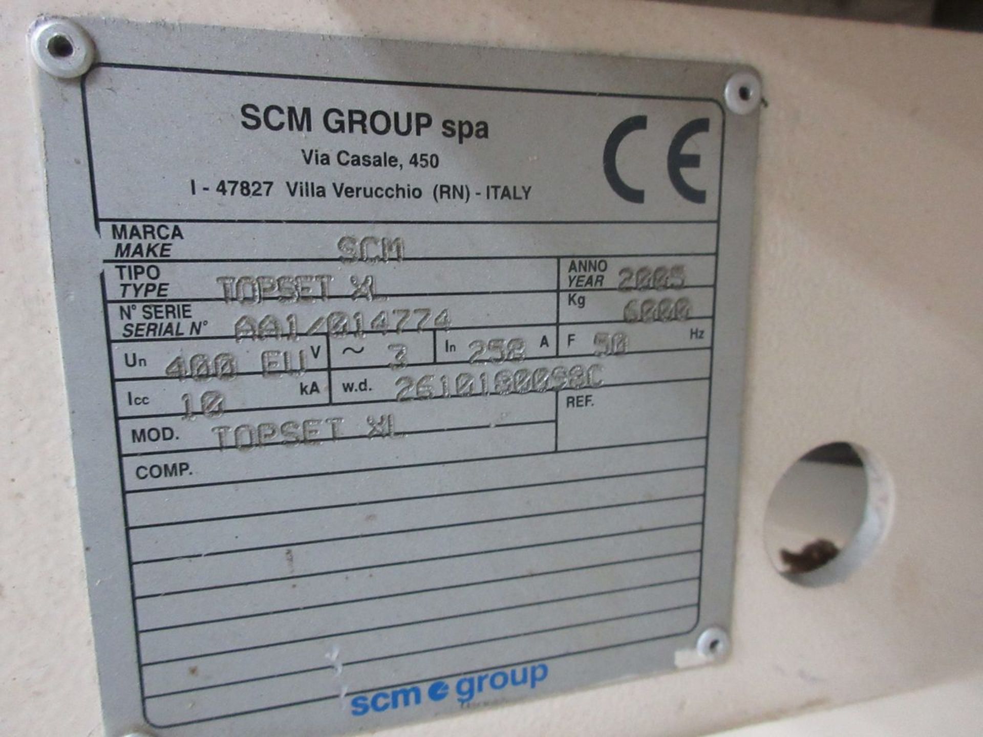 SCM 9-Head Topset XL Continuous Feed-Through Moulder, S/N: AA1/014774 (2005); with Extra Motors, - Image 10 of 13