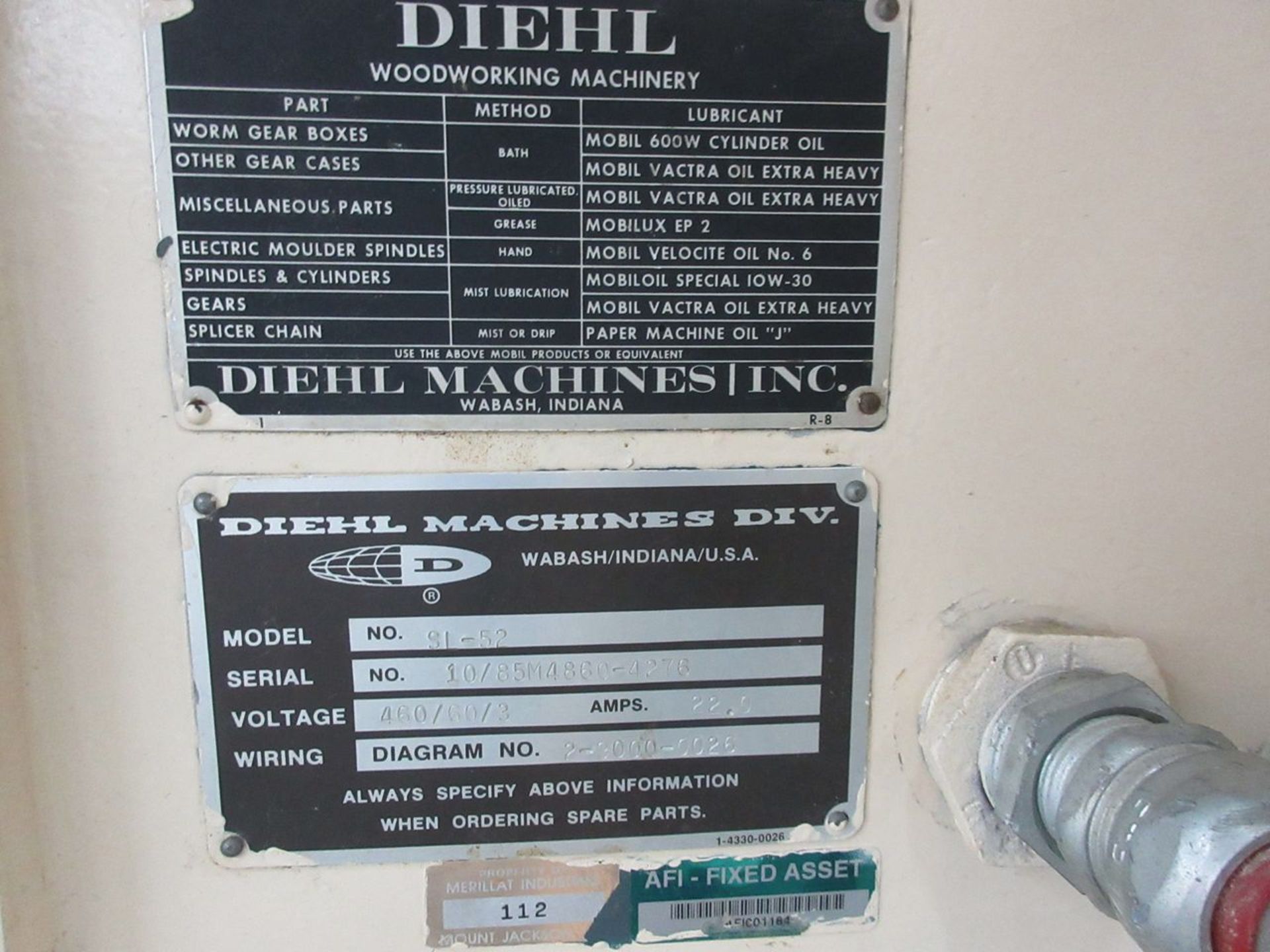 Diehl Model SL-52 Straight Line Chain-Fed Rip Saw, S/N: 10/85M4860-4276; with 25 in. Throat, 15-HP - Image 5 of 7