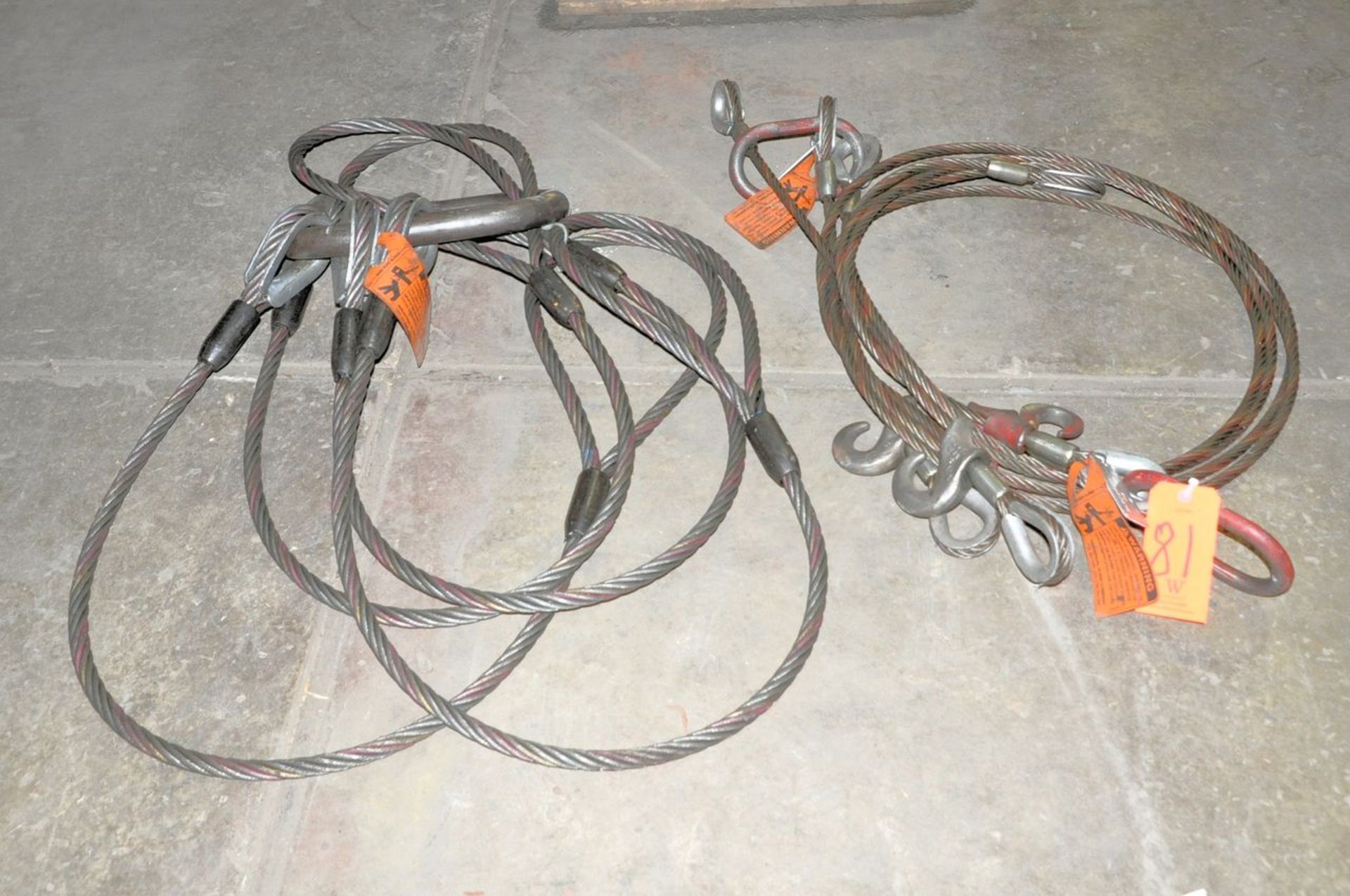 Lot - (2) 2-Cable and (1) 4-Cable Chain Slings, (Storeroom)
