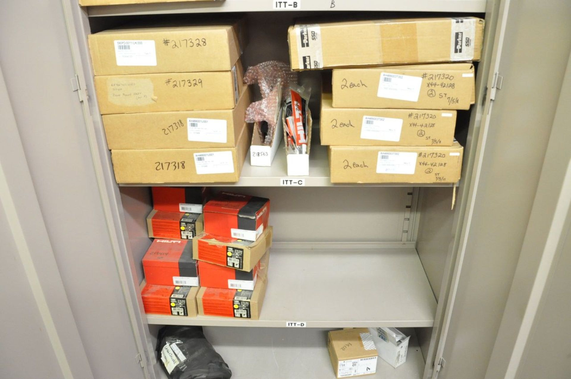 Lot - Hilti Fasteners, Fan Assemblies, Power Boards, AB Control Modules, etc. in (1) Cabinet, ( - Image 4 of 4