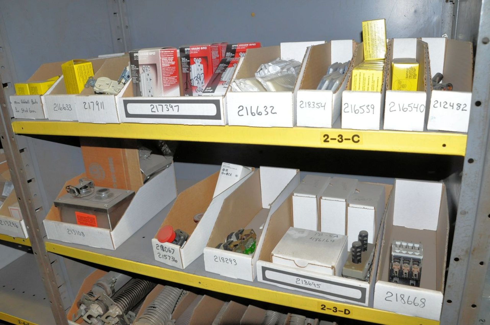 Lot - Pipe Fittings, Wire Spools, Electrical Hardware, Fluorescent and Incandescent Bulbs, etc. - Image 22 of 29