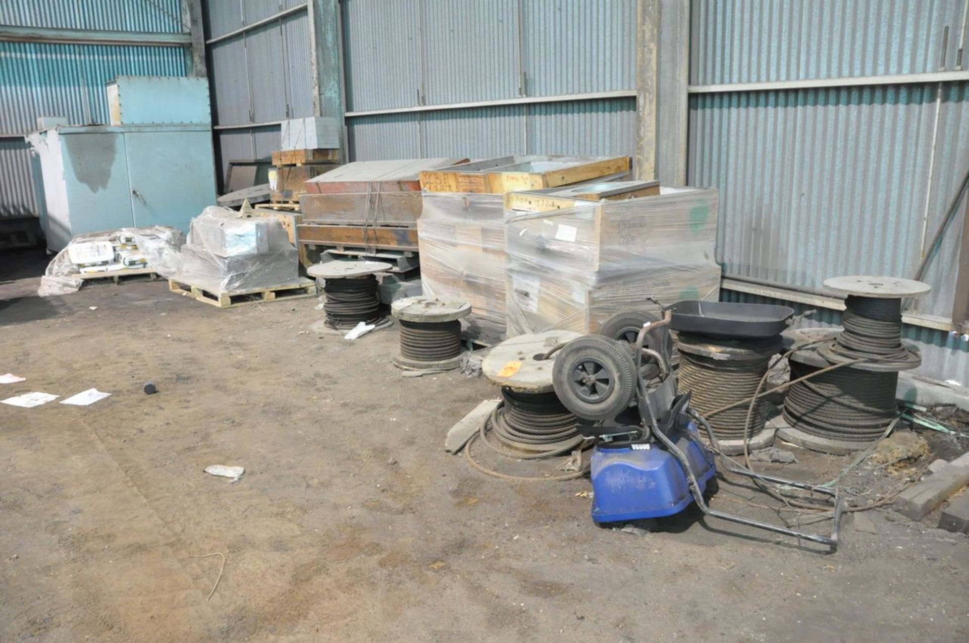 Lot - (8) Spools of Various Crane Cable, (Fork Lift Garage)