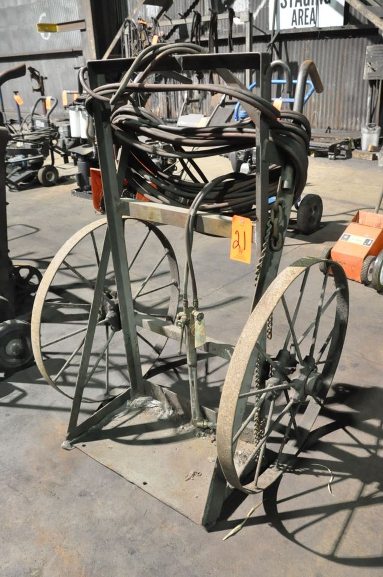 Oxygen/Acetylene Cart with Hose and Torch, (Mill Annex)